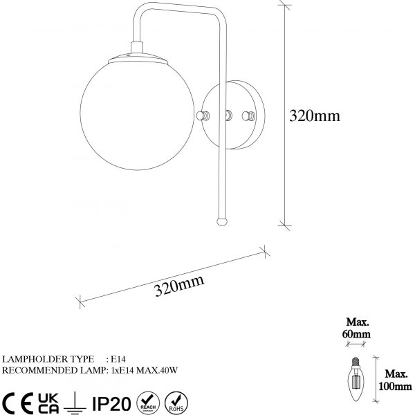 Drahtwandlampe 10940 - Vintage