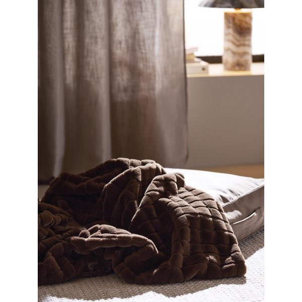 Luna Plaid 120 x 150 cm - Dunkles Nougat