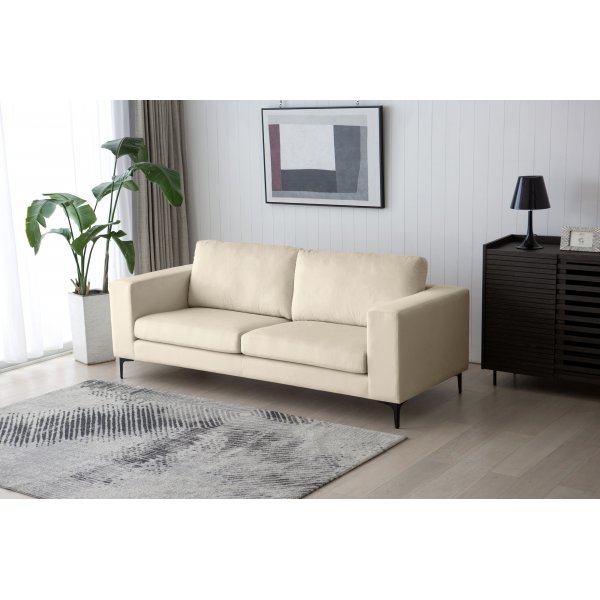 Aspen 3-Sitzer-Sofa - Beige Samt