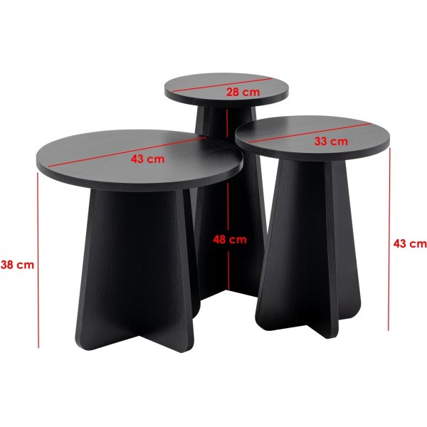 Lume Couchtisch-Set - Schwarz