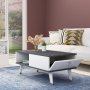 Delux Couchtisch 90 x 45 cm - Schwarz/Weiß