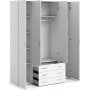 Space-Kleiderschrank mit 4 Türen und 3 Schubladen - Weiß