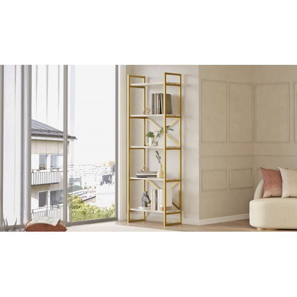 Voyage Bücherregal 3 Marmor/Gold