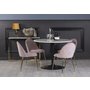 Plaza Essgruppe, Marmortisch mit 4 Plaza Samtstühlen - Pink/Brass/Schwarz