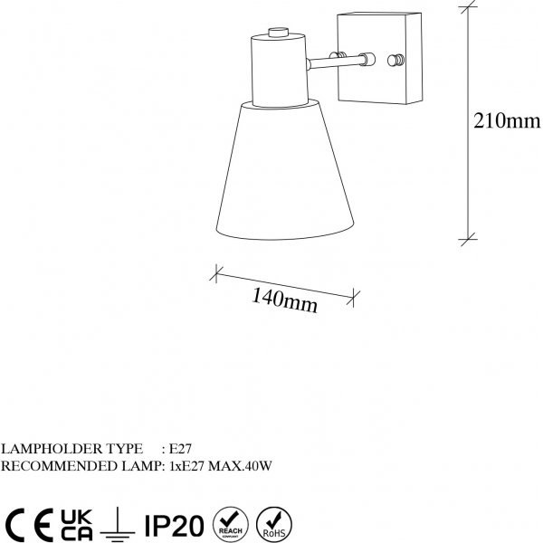 Gunnel Wandleuchte 13091 - Gold
