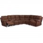 Relaxsofa Deluxe - 6-Sitzer (elektrisch) in braunem Mikrofaserstoff