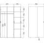 Space-Kleiderschrank mit 3 Türen - Weiß