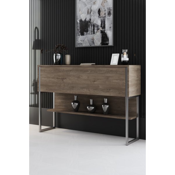 Lux Relieftisch 120 x 30 cm - Walnuss/Silber