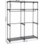 Kleiderschrank Joshua 140 x 174 cm - Schwarz