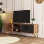 Exxen Medienbank 150 cm - Walnuss/Anthrazit
