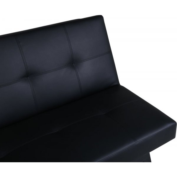 Schlafsofa - Schwarzes Kunstleder