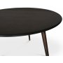 Omni-Essgruppe, runder Esstisch Ø130 cm inkl. 4 Tony-Bugholzstühle schwarz - Eiche rauchfarben