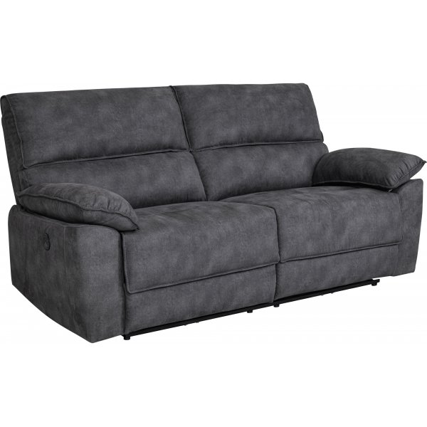 Coventry 3-Sitzer-Sofa mit elektrischer Liegefunktion, graue Mikrofaser