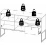 Stubble-Sideboard mit 3 Türen und 2 Schubladen - Schwarz/Eiche