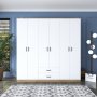 Baden Kleiderschrank 11 - Nussbaum/weiß