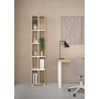 Schilder-Bücherregal mit Trennwand - Weiß/Hickory