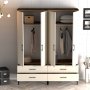 Kumsal Kleiderschrank 14 Walnuss/Creme