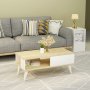 Saul Couchtisch 90 x 45 cm - Saphireiche/weiß
