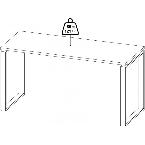Schilderschreibtisch 150 cm - Mattgrau/Hickory