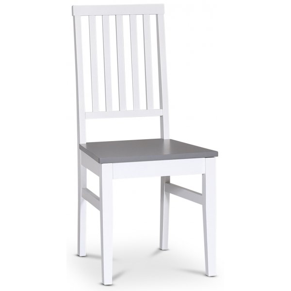 Essgruppe: Fårö Esstisch - weiß/grau - 140 cm + 4 Fårö Stühle - weiß/grau + 4.00 x Serviettenringe