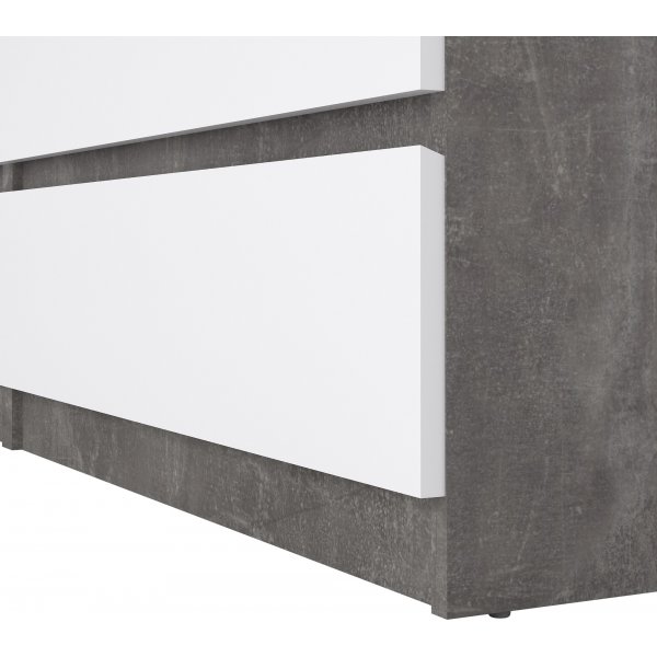 Naia Kommode mit 6 Schubladen - Beton/Weiß