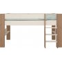 Für Kinder-Hochbett 90 x 200 cm - Weiß/Grau/Braun