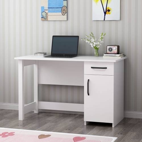 Natürlicher Schreibtisch 120 x 60 cm - Weiß