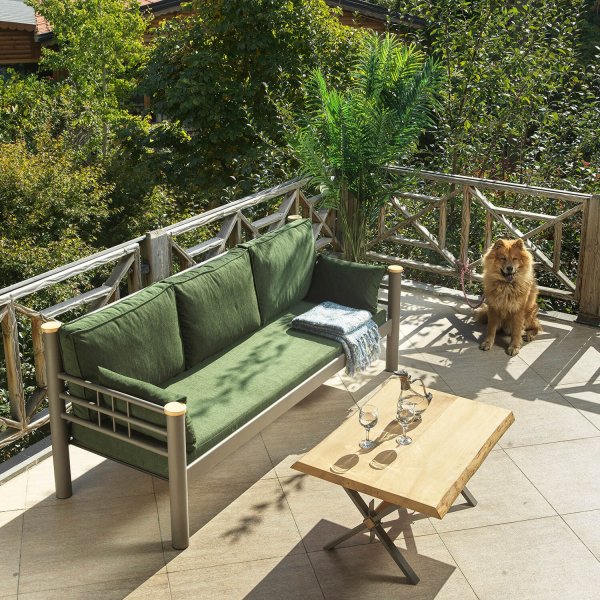 Kappis 3-Sitzer Outdoor-Sofa - Braun/Grün