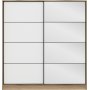 Kapusta Kleiderschrank mit Spiegeltür, 180 cm - Braun/Weiß