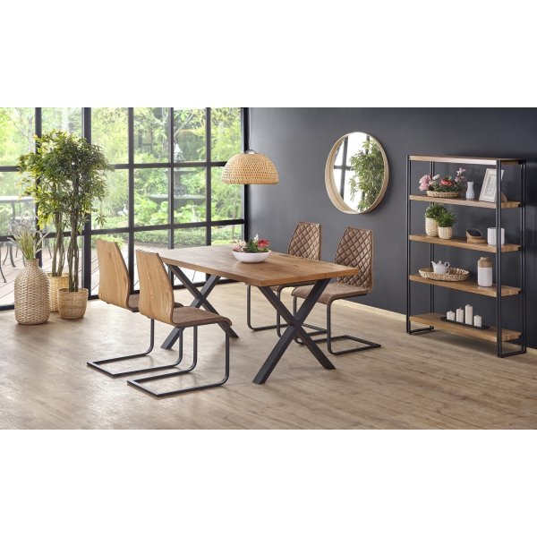 Xavier Esstisch 160-250 x 90 cm - Eiche/Schwarz