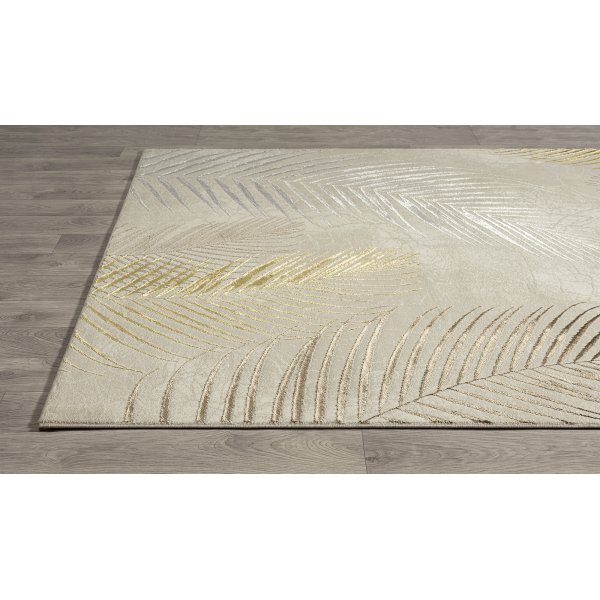Creation Leaf maschinengewebter Teppich Creme