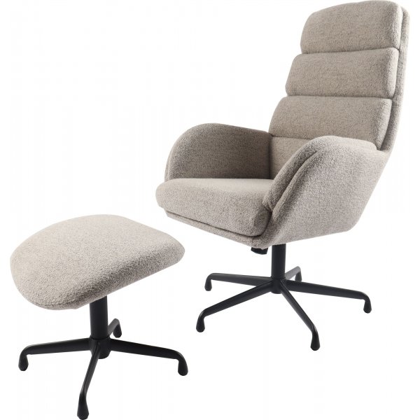 Manitoba-Liegestuhl mit Fußhocker - Taupe