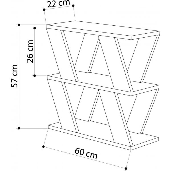 Lazena Beistelltisch 60 x 22 cm - Eiche