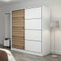 Kapusta Kleiderschrank 220x52x210 cm - Weiß/Braun/Weiß