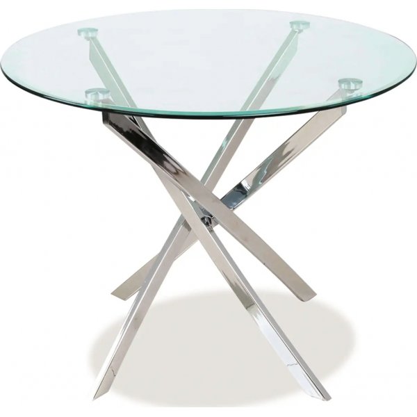 Charlotte runder Esstisch Ø90 cm - Chrom / Glas