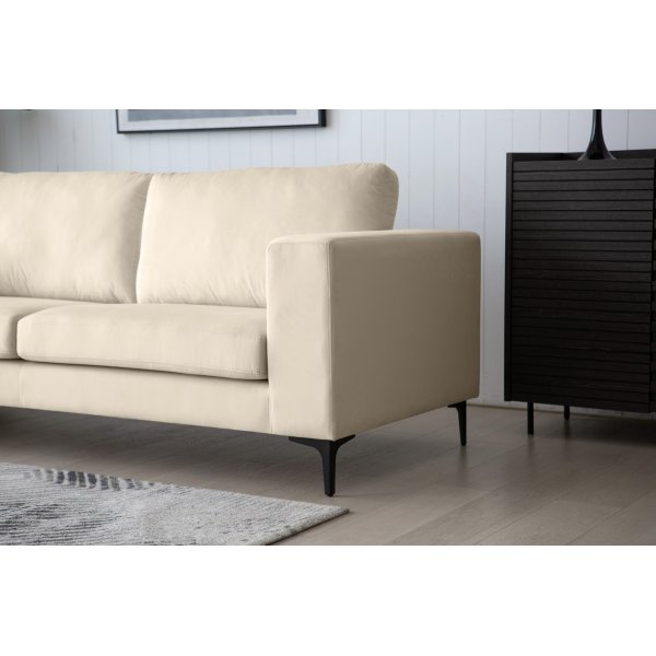 Aspen 3-Sitzer-Sofa - Beige Samt