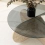 Bubble Couchtisch Ø75 cm - Travertin/rauchfarbenes Glas