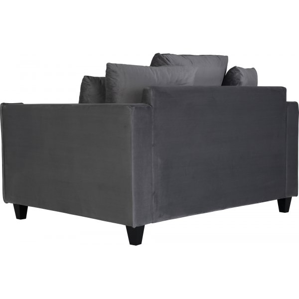 Brandy Lounge Sessel 1,5-Sitzer Sofa - Dunkelgrau (Samt)