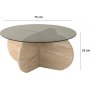 Bubble Couchtisch Ø75 cm - Travertin/rauchfarbenes Glas