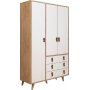 Musso Kleiderschrank 120x52x187 cm - Eiche/Weiß
