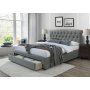 Hewie Bett mit Stauraum - Grau/Walnuss