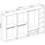 Cikani Kleiderschrank 315x52x210 cm, Variante A - Anthrazit
