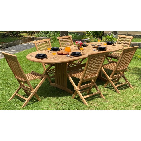 Saltö ovaler Esstisch aus Teak 150-210 cm Butterfly - Teak