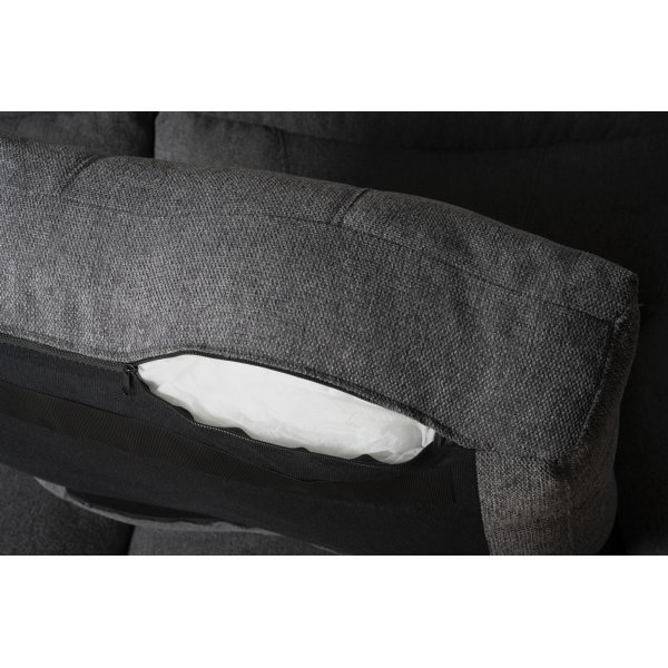 Ecksofa Salem aus dunkelgrauem Stoff