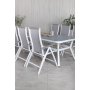 Virya Outdoor-Essgruppe mit 6 Albany-Stühlen - Weiß/Grau