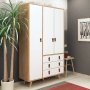 Musso Kleiderschrank 120x52x187 cm - Eiche/Weiß
