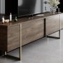 Medienbank 180 cm Walnuss / Gold - Lux