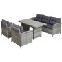 Santiago Outdoor-Gruppe aus synthetischem Rattan - Grau