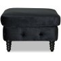 Ashford Chesterfield Fußhocker - Schwarzer Samt