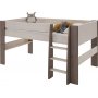 Für Kinder-Hochbett 90 x 200 cm - Weiß/Grau/Braun